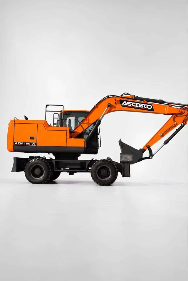 Opposite side view of the ASCESCO AZM-150W wheel excavator